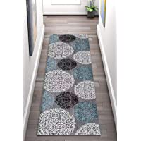 LIHY Alfombra del Pasillo- Pasillo Corredor Alfombra Modelo geométrico- Ancho 80cm - 100cm - 140cm Disponible…